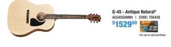 Long & McQuade Gibson g-45 - antique natural offer