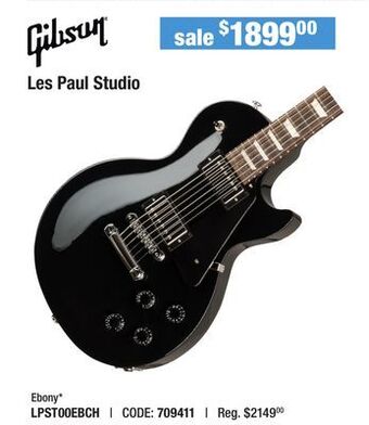 Long & McQuade Gibson les paul studio - ebony offer