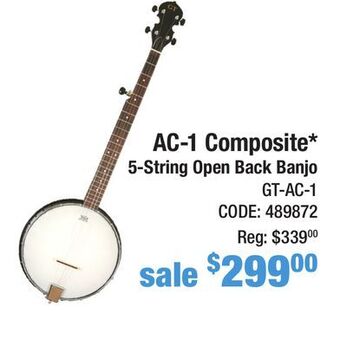 Long & McQuade Gold tone ac-1 composite 5-string open back banjo with bag offer