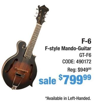 Long & McQuade Gold tone f-6 6-string f-style mando-guitar with pickup and case offer