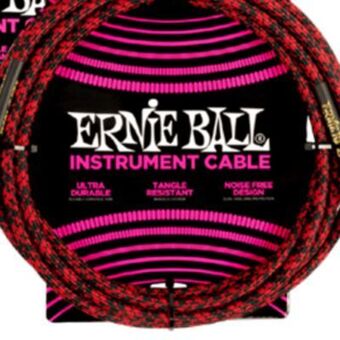 Long & McQuade Ernie ball 10' straight braided cable - red black offer