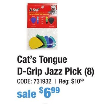 Long & McQuade Cat's tongue d-grip jazz pick variety pack (8) offer