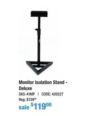 Long & McQuade Yorkville monitor isolation stand - deluxe offer