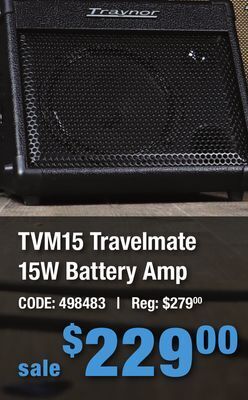 Long & McQuade Traynor travelmate 15 watt battery amp offer