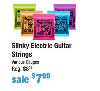 Long & McQuade Ernie ball slinky electric guitar strings offer
