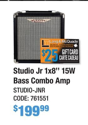 Long & McQuade Ashdown engineering studio jr 1x8'' 15w bass combo amplifier offer