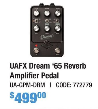 Long & McQuade Universal audio uafx dream '65 reverb amplifier pedal offer