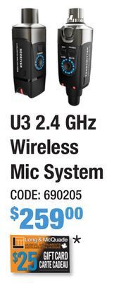 Long & McQuade Xvive audio u3 2.4 ghz wireless microphone system offer
