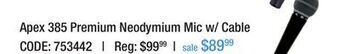 Long & McQuade Apex 385 premium neodymium microphone with cable offer