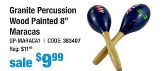 Long & McQuade Granite percussion wood painted 8-inch maracas offer