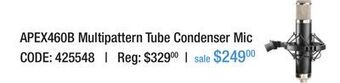 Long & McQuade Apex 460b multipattern tube condenser microphone offer