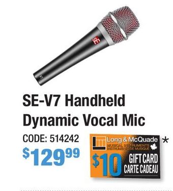 Long & McQuade Se electronics v7 handheld dynamic vocal microphone offer