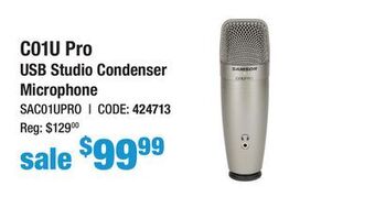 Long & McQuade Samson usb studio condenser microphone offer
