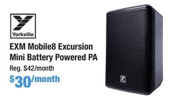 Long & McQuade Exm mobile8 excursion mini battery powered pa offer