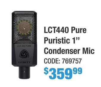 Long & McQuade Lewitt lct 440 pure puristic 1'' studio condenser microphone offer