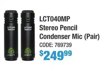 Long & McQuade Lewitt lct 040 match mp stereo pair pencil condenser microphone offer