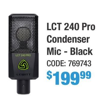 Long & McQuade Lewitt lct 240 pro condenser microphone - black offer