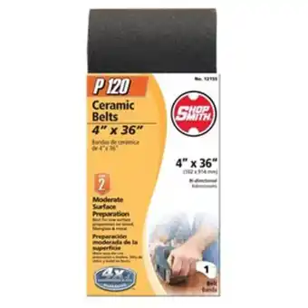 Lowe's Shopsmith 120-grit sanding belt offer