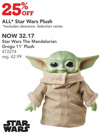 Toys R us Star wars the mandalorian the child plush figure offer