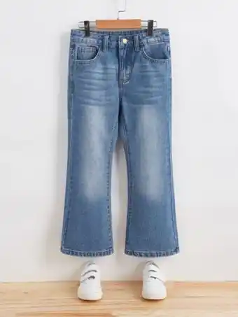 SheIn Shein girls single button flare leg jeans offer