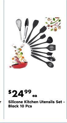 Real Canadian Superstore Silicone kitchen utensils set - black 10 pcs offer