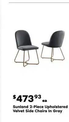 Real Canadian Superstore Sunland 2-piece upholstered velvet side chairs in gray offer