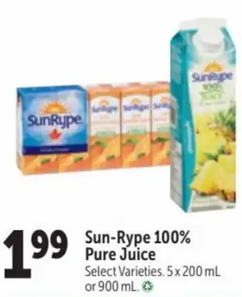 Family Foods Sun-Rype 100% Pure Juice 900 ml offer