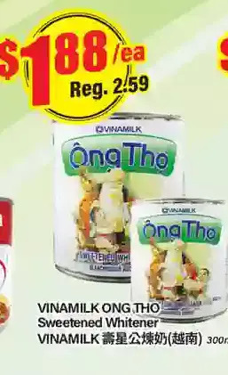 Btrust Supermarket Vinamilk ong tho sweetened whitener offer