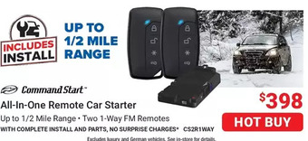 Visions Electronics Command start all-in-one remote car starter offer