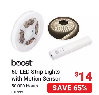 Visions Electronics Boost 60-led strip lights with motion sensor offer