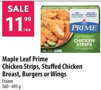 Co-op Maple Leaf Prime Chicken Strips, Ctuffed Chicken Breast, Burgers or Wings 560-695 g offer