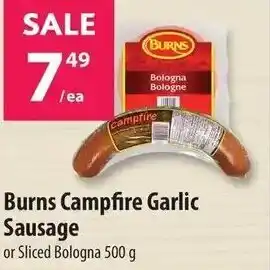 Co-op Burns Campfire Garlic Sausage or Sliced Bologna 500 g offer
