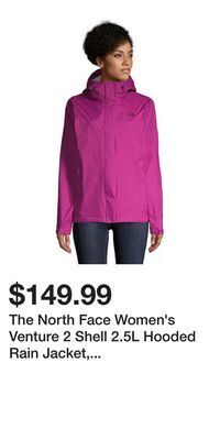 Sport Chek The north face women's venture 2 shell 2.5l hooded rain jacket, waterproof, windbreaker offer