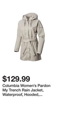 Sport Chek Columbia women's pardon my trench rain jacket, waterproof, hooded, breathable, long offer