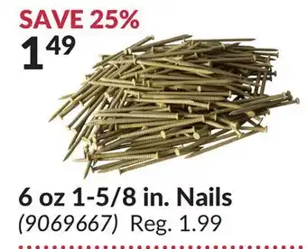 Princess Auto 6 oz 1-5/8 in. nails offer