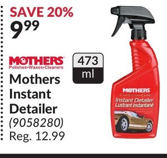 Princess Auto Mothers instant detailer offer
