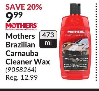 Princess Auto Mothers brazilian carnauba cleaner wax offer
