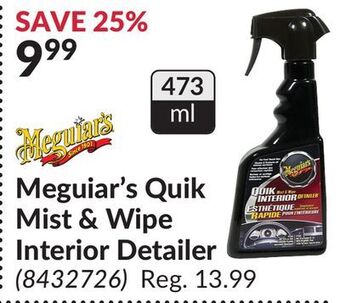 Princess Auto Meguiar's quik mist & wipe interior detailer offer
