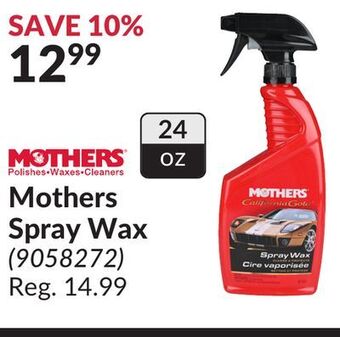 Princess Auto Mothers spray wax offer