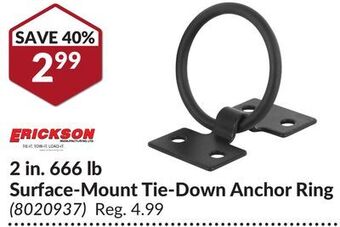 Princess Auto 2 in. 666 lb surface-mount tie-down anchor ring offer