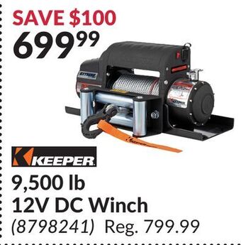 Princess Auto 9,500 lb 12v dc winch offer
