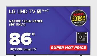 Visions Electronics Lg native 120hz panel 86" uq7590 smart tv offer