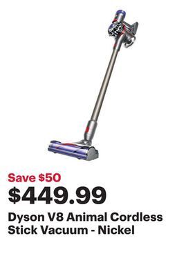 Best Buy Dyson v8 animal cordless stick vacuum - nickel offer