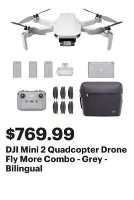Best Buy Dji mini 2 quadcopter drone fly more combo - grey - bilingual offer