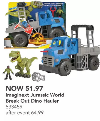 Toys R us Imaginext jurassic world break out dino hauler offer