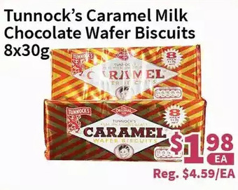 Blue Sky Supermarket Tunnock's caramel milk chocolate wafer biscuits offer