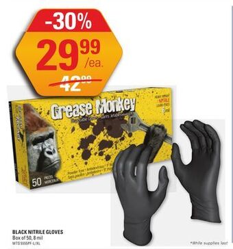 NAPA Auto Parts Black nitrile gloves offer