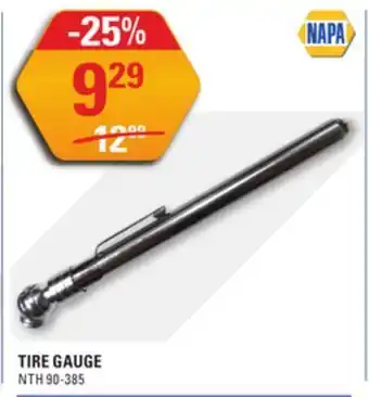NAPA Auto Parts Tire gauge offer