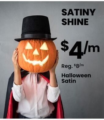 Fabricland Halloween satin offer