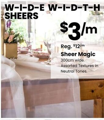 Fabricland Sheer magic offer